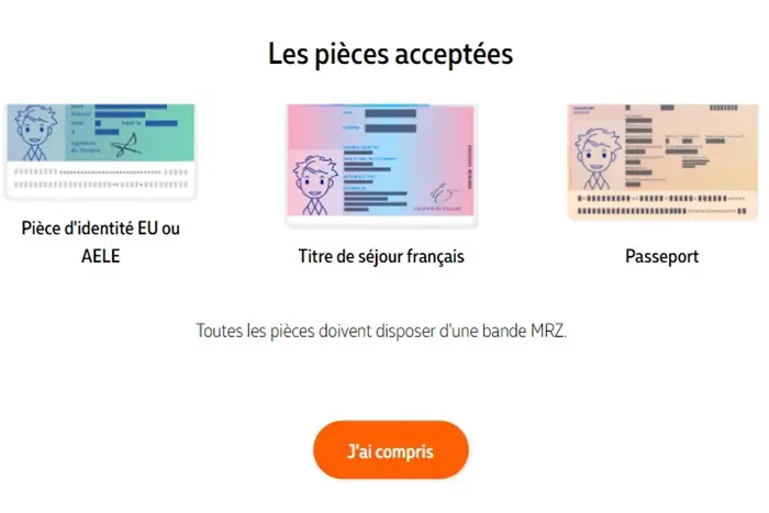 Pièces d'identité acceptées pour ouverture compte Nickel