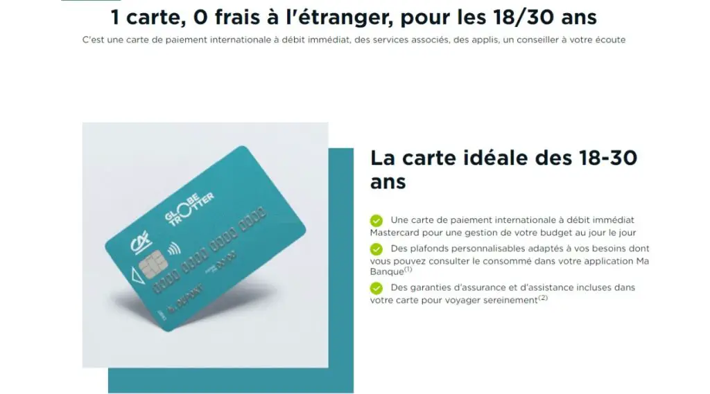 Carte GlobeTrotter du Crédit Agricole tout savoir