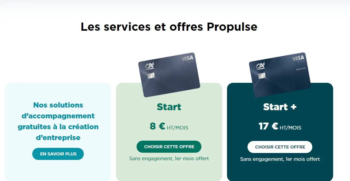 services et offres compte pro Propulse CreditAgricole