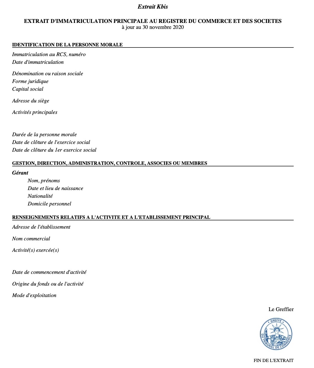 Extrait Kbis pourquoi estce important pour une entreprise
