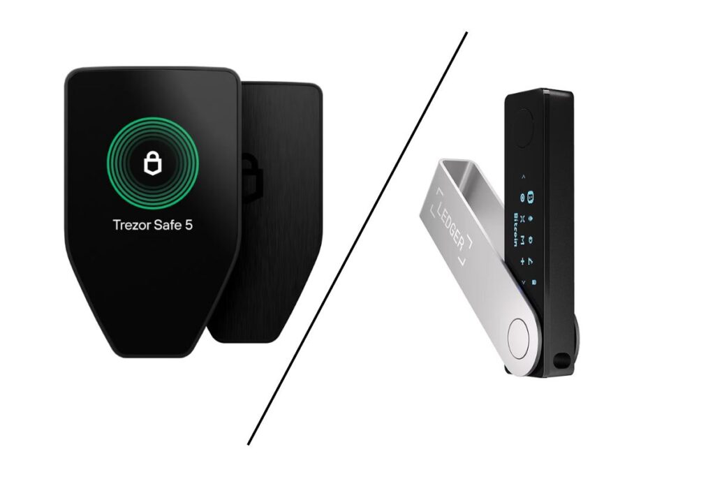 Comparatif Trezor Safe 5 et Ledger Nano X : quel cold wallet choisir
